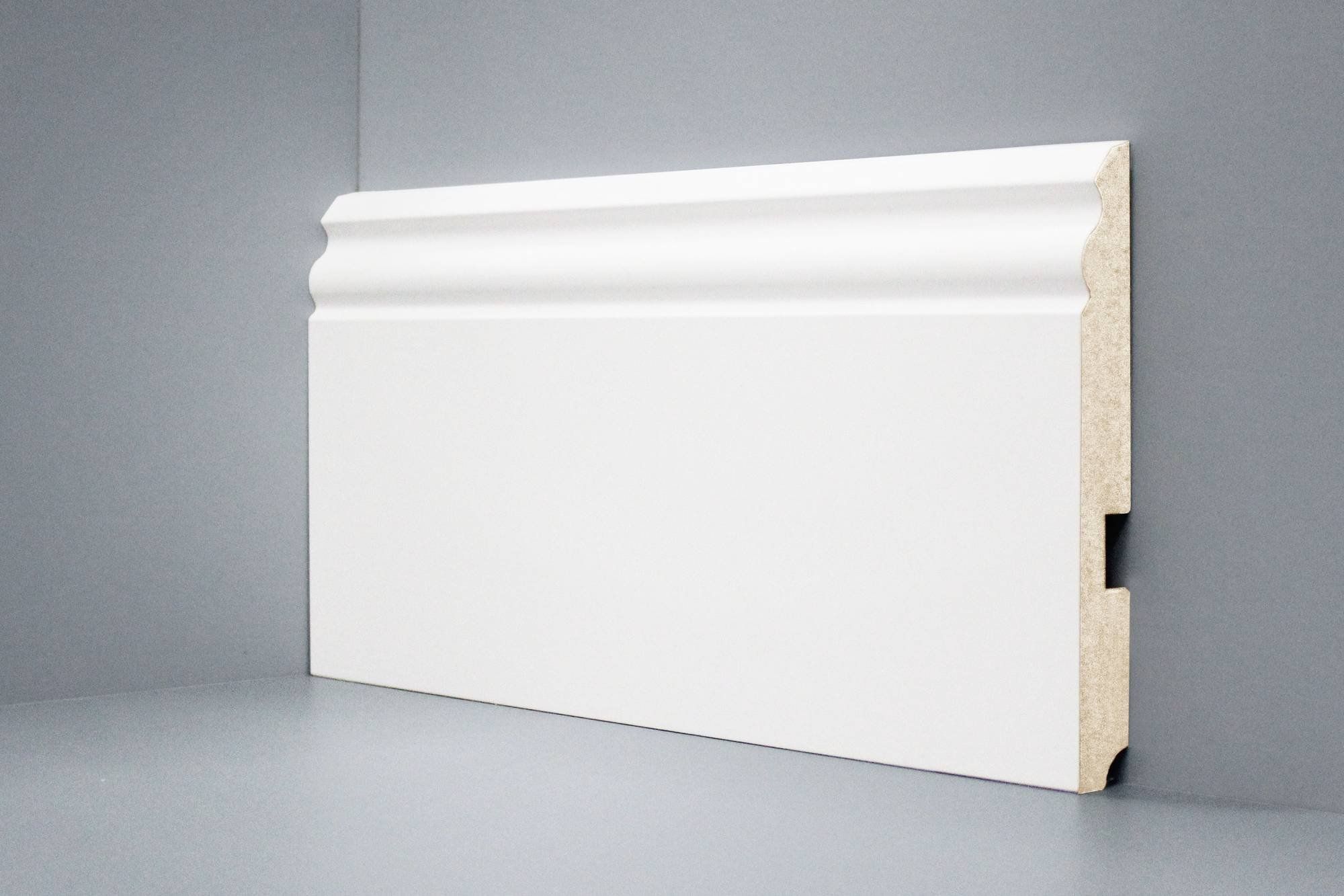 Плинтус напольный Deartio Белый, МДФ U 105-150