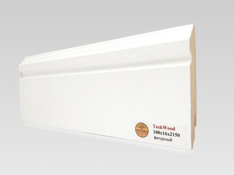 Плинтус МДФ TECKWOOD белый фигурный 100х16х2150